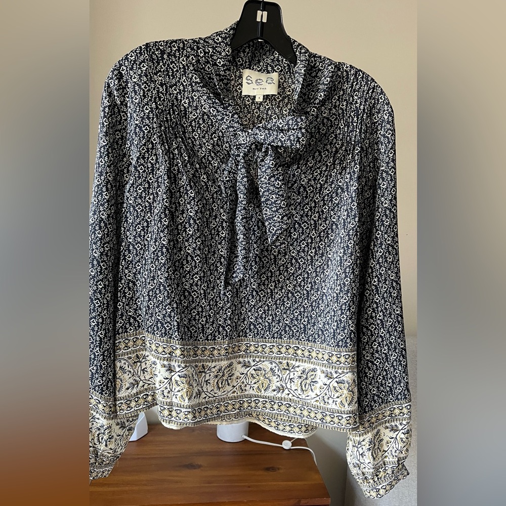Sea New York // Silk Tie Neck Blouse